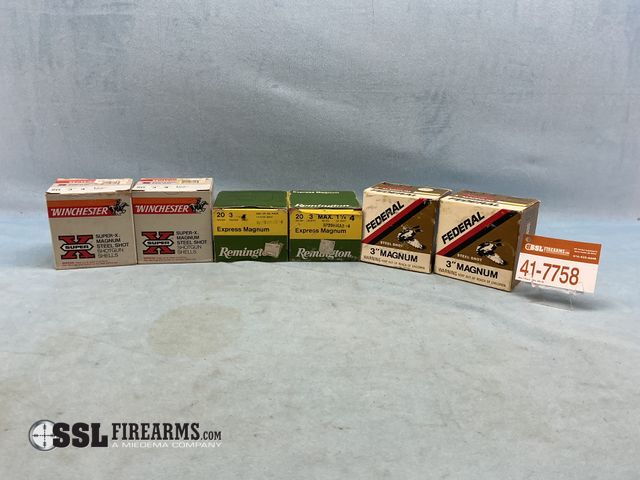 Lot 41-7758 - Mixed lot of (150) round of 20GA shotgun ammunition.  Lot includes (50) rounds of Federal 3" Magnum ...