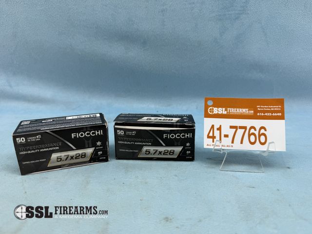 Lot 41-7766 - Lot of Approx. (100) RNDS of Fiocci "Hyperformance" 5.7x28 40 Gr Tipped Hollow Point