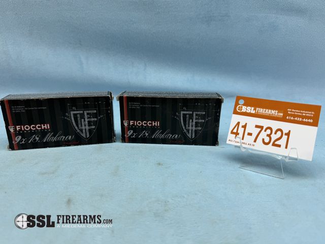 Lot 41-7321 - Lot of (100) Fiocci 9x18 Makarov 95 Gr FMJ Center Fire Cartridges