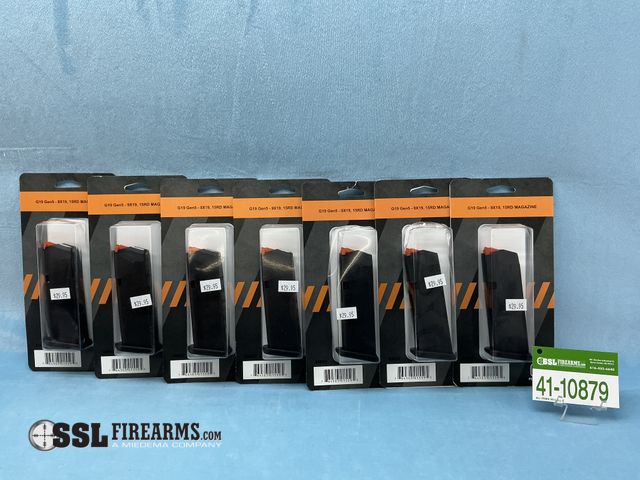 Lot 41-10879 - Lot of (7) 15 RND 9mm Glock 19 Gen 5 Magazines