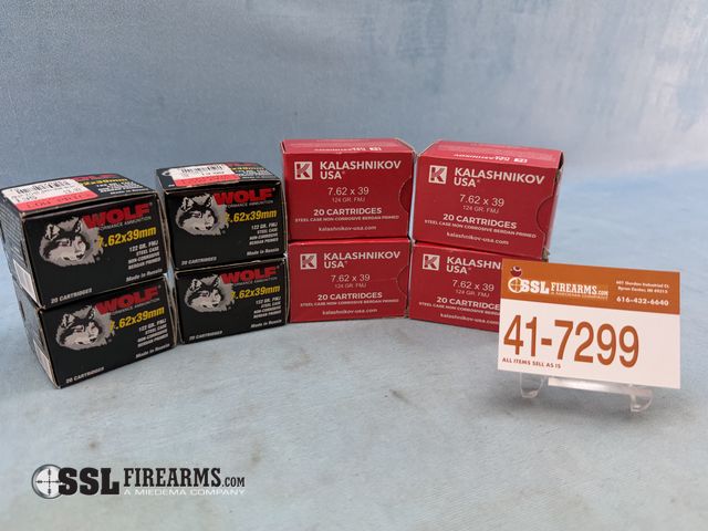 Lot 41-7299 - Mixed Lot of (160) RNDS of 7.62x39mm Ammo. Includes (80) Rounds of Wolf 122 Gr FMJ Steel Case Cartri...