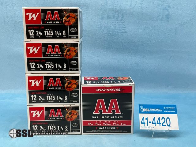 Lot 41-4420 - Lot of (125) Winchester 12 GA 2 3/4" Shells 1-1/8oz 8 Shot