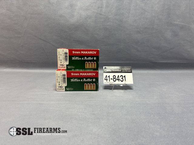 Lot 41-8431 - Lot of (3) boxes of 50 count, Lellier &amp; Bellot 9mm Makarov FMJ 95 grain ammunition, 150 rounds i...