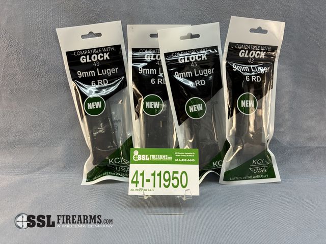 Lot 41-11950 - Lot of (4) KCI USA Glock 43 magazines.