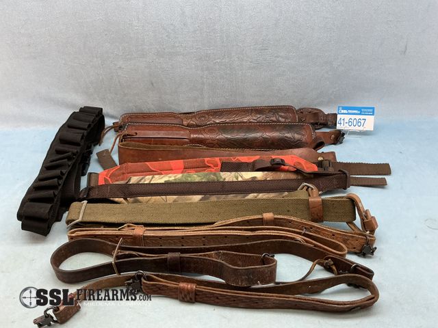 Lot 41-6067 - Lot of (9) Assorted Slings &amp; (1) Shotgun Shell Belt