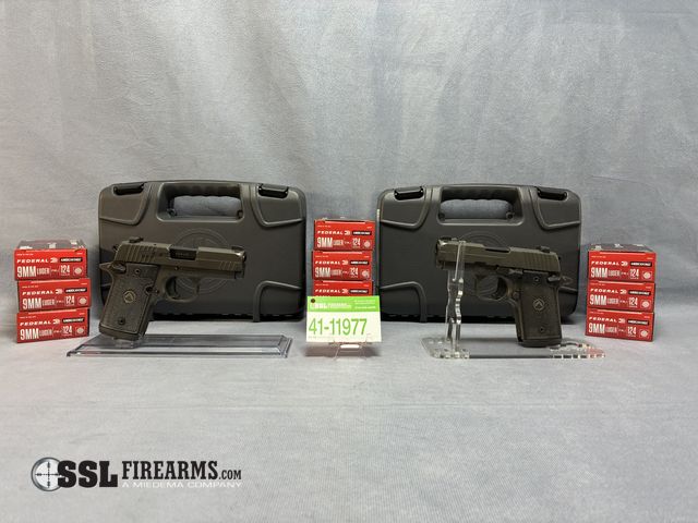 Lot 41-11977 - Set of (2) Sig Sauer P938 Legion 9mm Semi-Auto Pistols & (500) RNDS of Federal 9mm Ammunition