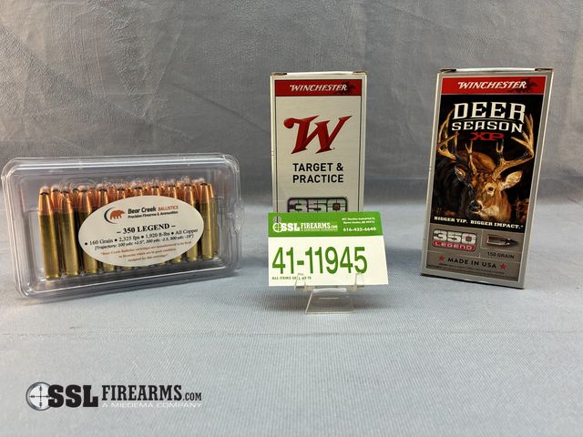 Lot 41-11945 - Mixed lot of (100) 350 Legend Ammunition. (40) rounds of Winchester Deer Season XP .350 Legend, 150 ...