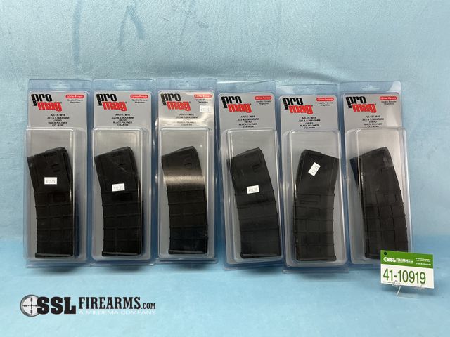 Lot 41-10919 - Lot of (6) 30 RND 5.56 NATO Pro Mag AR-15 Magazines