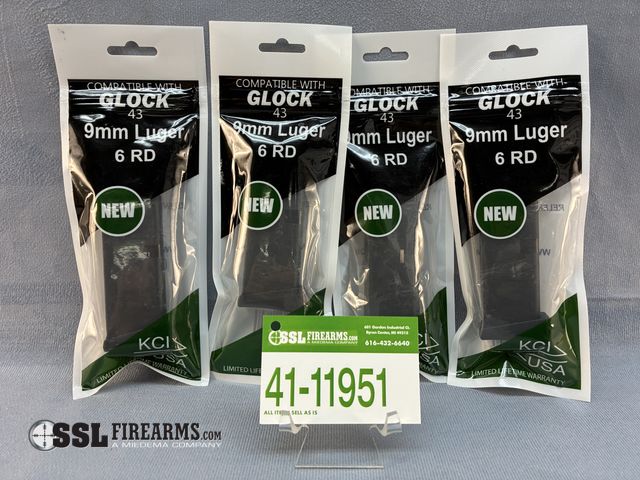 Lot 41-11951 - Lot of (4) KCI USA Glock 43 magazines.