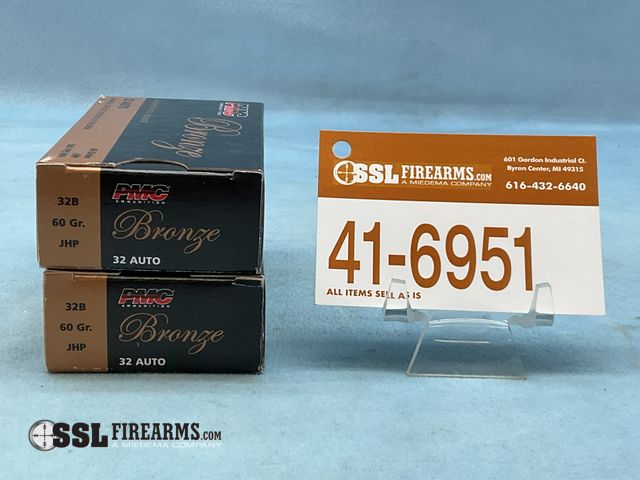 Lot 41-6951 - Lot of (100) RNDS PMC 60 GR JHP .32 AUTO Ammunition
