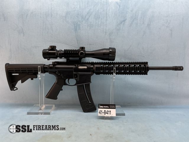 Lot 41-8411 - Smith &amp; Wesson M&amp;P15-22 .22 LR Semi-Auto Rifle W/Pinty 4-12x50mm Scope & Green Laser