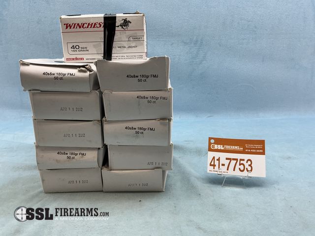 Lot 41-7753 - Lot of (600) .40 S&amp;W Pistol Ammunition: Ten (10) boxes of Military Ballistic Industries, .40 S&a...