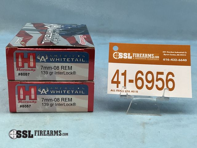 Lot 41-6956 - Lot of (40) RNDS Hornady 135 GR Interlock 7mm-08 Ammunition