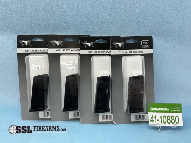 Lot 41-10880 - Lot of (4) 9 RND .40 S&amp;W Glock 27 Magazines