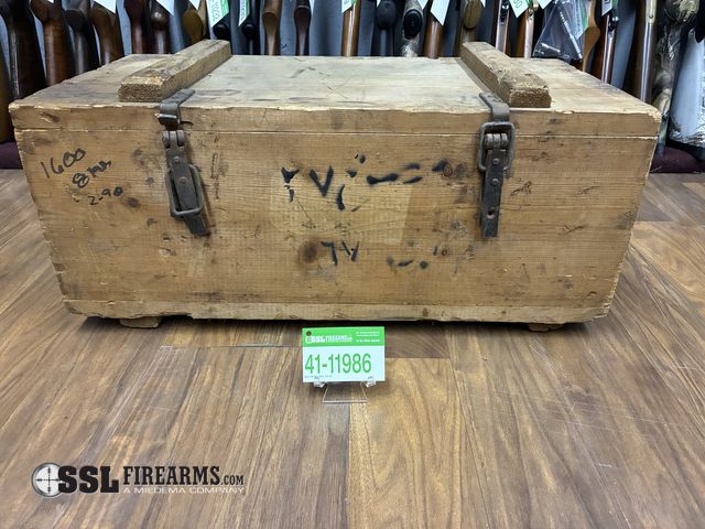 Lot 41-11986 - Wood military ammunition crate containing what is believed to be approximately (1,600) rounds of 8mm...