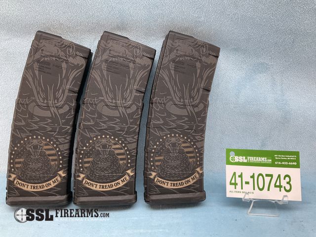 Lot 41-10743 - Lot of (3) NEW Custom Laser Engraved Magpul 30 RND PMAGS For AR15