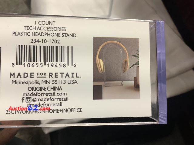 Lot 44-6198w - Box of 5 Count Tech Accessories Metal Headphone Stands, &amp; 5 count of plastic Headphone Stands, New. See All Photo's Not Tested