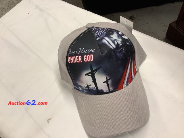 Lot 44-6020o - One nation under God hat. Velcro strap. New. Made in china on tag. See All Photo's Not Tested Never opened, Factory Sealed