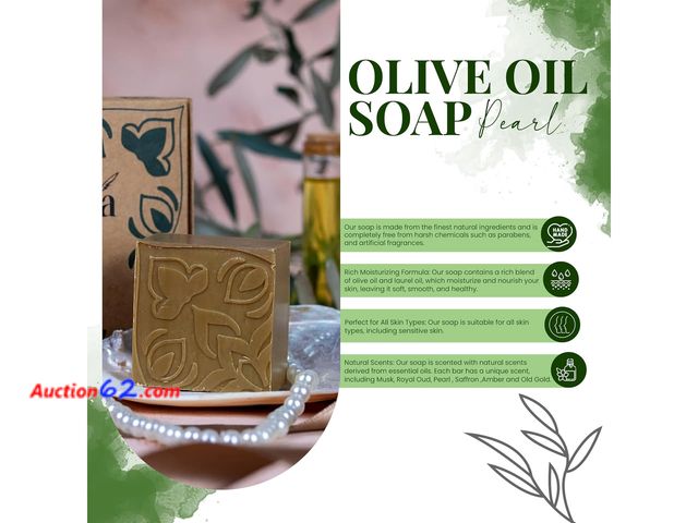 Lot 44-5515p - Natural Olive Oil Soap bars with Organic Ingredients, Vegan Soap, Moisturizing, Handmade, Scented With Essential Oils, Body Soap Bars for Wo...