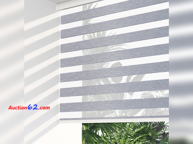 Lot 44-151 - LazBlinds Cordless Zebra Blinds for Windows 24.5"x72", Grey - Linen See All Photo's Appears New, A basic inspection has been given to this i...