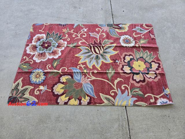 Lot 44-6968p - 4x6ft Red Flowery Area Rug Soft Washable  Appears New, A basic inspection has been given to this item. Sold AS-IS.