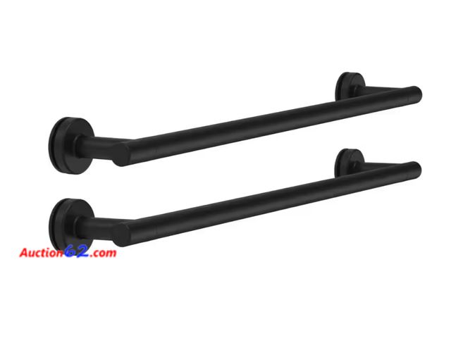 Lot 44-4011b - Retail value $80- Lyndall 20 in. Sliding Shower Door Handles in Matte Black 1. Appears New, A basic inspection has been given to this item. ...