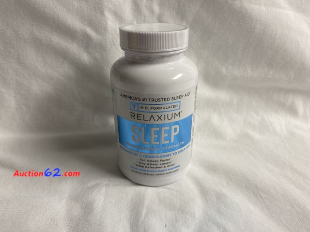 Lot 44-2153g - New. 1 bottle of Relaxium sleep pills. America’s #1 trusted sleep aid. Designed by a neurologist to help you fall asleep faster, stay asleep...