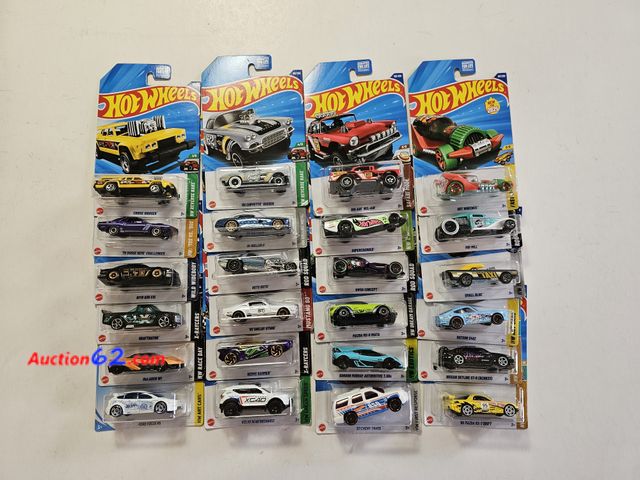 Lot 44-8300i - HUGE LOT OF 24 HOT WHEELS CARS-GASSERS (INCL '62 CORVETTE), '70 HEMI CHALLENGER, '56 CHEVY, FUNNY CAR, RAT FINK DRAGSTER, FANTASY CARS (HOT ...