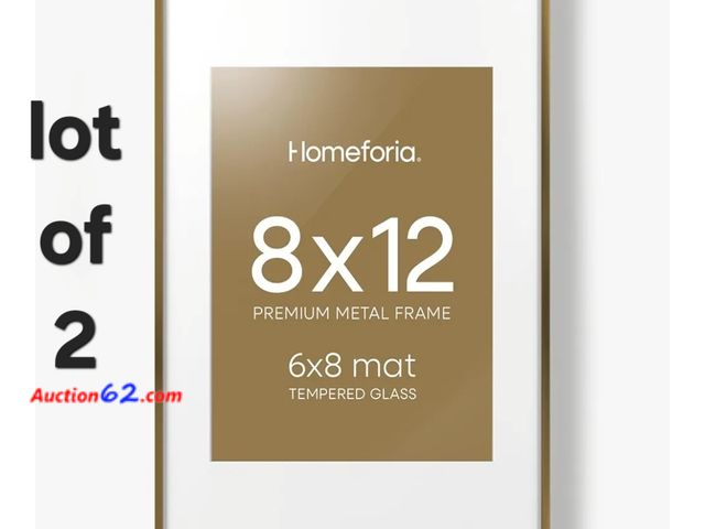 Lot 44-6865p - Homeforia 8x12 inch Metal Picture Frame Bronze Finish - Set of 2 with Tempered Glass and Wall Hook Appears New, A basic inspection has been ...