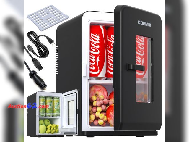 Lot 44-1110j - Mini Fridge for Bedroom, 15 Litre/21 Cans Portable Mini Refrigerator with AC/DC Power for Office, Dorm and Car, Thermoelectric Electric Cool...