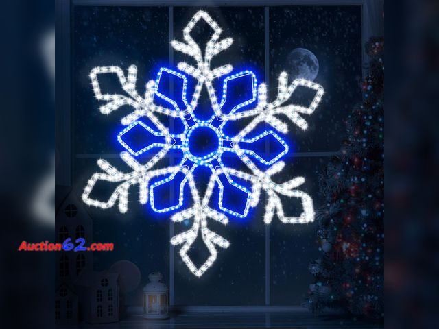 Lot 44-931 - $81.99 Retail price - Wettal 36 Inch Christmas Snowflake Lights Outdoor Decor, Waterproof Blue &amp; White LED Large Light Up Christmas Snow...