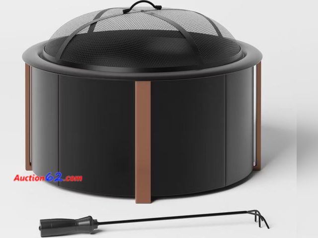 Lot 44-25v - $100 Retail value- Wood Burning Fire Pit Black - Threshold Appears New Not Tested