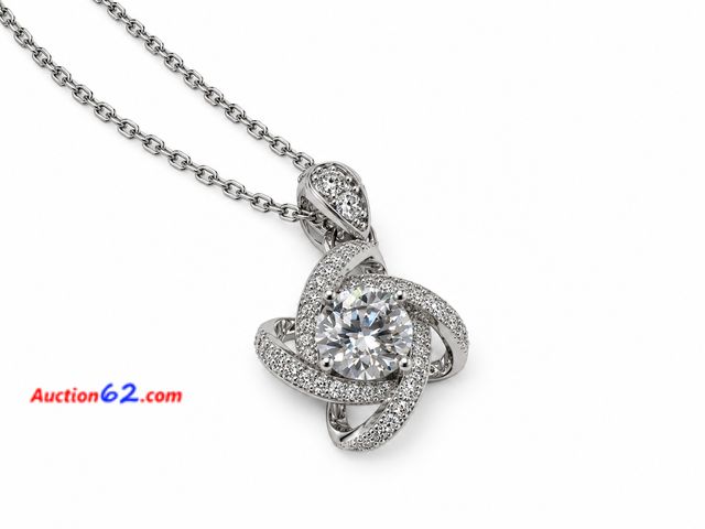 Lot 44-6002m - Approximately 18 In stainless steel necklace with moissanite diamond pendant. Has GRA REPORT AND certificate of authenticity. Appears New, A...