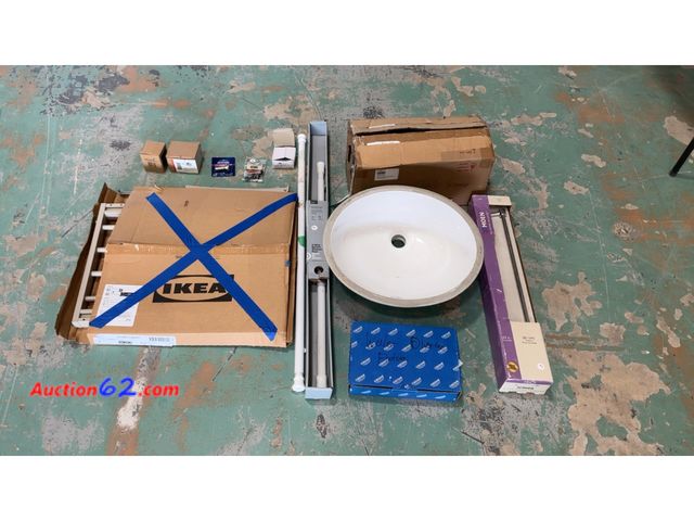 Lot 44-1682m - $150 Retail price - IKEA and Moen Bathroom Fixtures Lot - Sink, Faucet, Accessories E-Commerce Return, A basic inspection has been given to ...