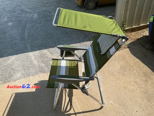 Lot 44-215 - Portable Folding Camping Chair with Sun Canopy See All Photo's Appears New, A basic inspection has been given to this item. Sold AS-IS.