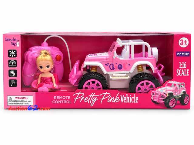 Lot 44-6153m - Remote Control Pretty Pink Vehicle, 1:16 Scale Model Vehicle. Ages 3+ 27MHz Cam-a-Lot Toys Appears New, A basic inspection has been given to...