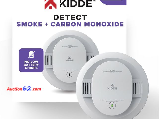 Lot 44-1614p - Kidde Smoke &amp; Carbon Monoxide Detector, 10-Year Battery Powered, LED Warning Light Indicators, 30CUD10 Appears New, A basic inspection h...