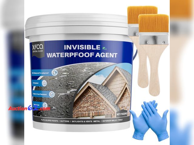 Lot 44-725w - Transparent Waterproof Sealant,175oz Clear Transparent Waterproof Coating,Liquid Invisible Water Proof Agent for Roofs Walls,Garden,Bathroom...