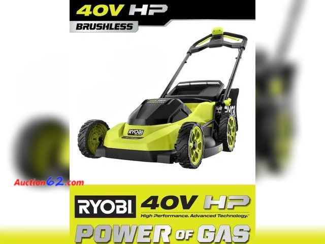 Lot 44-7391o - RYOBI 40V HP brushless 20" cordless battery walk behind push lawn mower retail $279.00 Appears New, A basic inspection has been given to thi...
