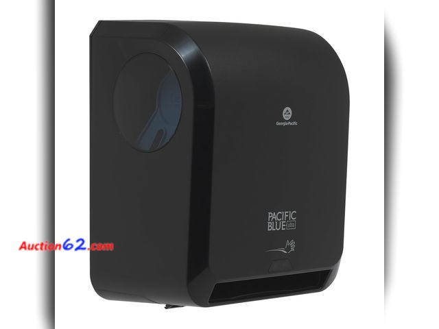 Lot 44-147j - Pacific Blue Ultra 8" High-Capacity Automated Touchless Paper Towel Dispenser by GP PRO (Georgia-Pacific); Black; 59590; 12.9" W x 9" D x 16...