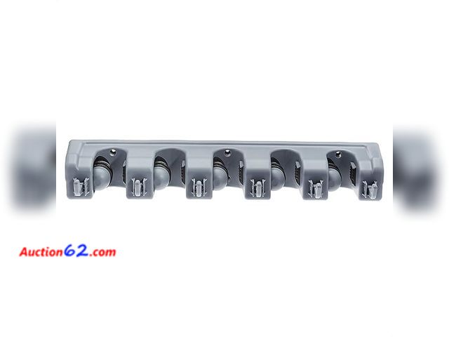 Lot 44-131w - Amazon Basics Rectangular Heavy Duty, Wall Mount Storage Broom, Mop Holder Appears New, A basic inspection has been given to this item. Sold...