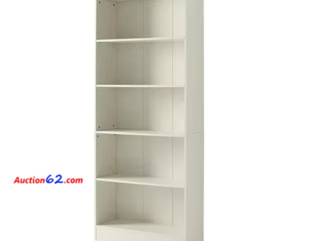 Lot 44-1560t - $87 Retail price - 71 in. Off White 5-Shelf Basic Bookcase with Adjustable Shelves Appears New, A basic inspection has been given to this it...