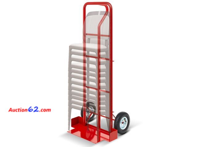 Lot 44-169 - $192.99 Retail price - Datanly 52'' x 22'' x 18'' Heavy Duty Stack Chair Dolly Banquet Chair Dolly Cart Holds 7 Chairs Oversized Rubber Whee...