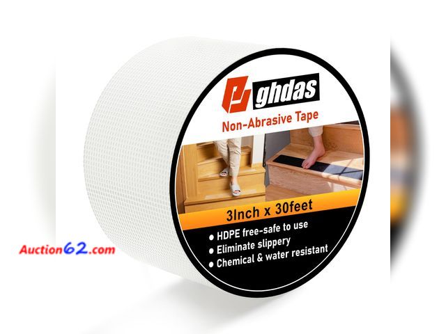 Lot 44-9015 - Retail of $36- Non-Abrasive Grip Tape Roll, 3In x 60ft, Customizable Sliding Duty Tape, Portable Multi-Purpose Grip Tape, Tear, Peel &amp; S...