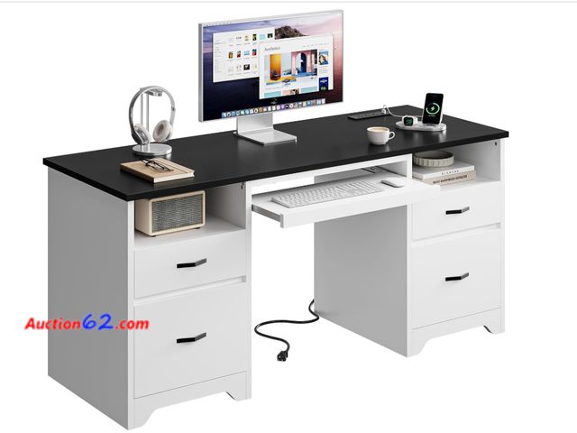 Lot 44-36t - $150 Retail price - Bestier Desk - H104415SUS-BLK, Black, Office Furniture Appears New, A basic inspection has been given to this item. Sold...