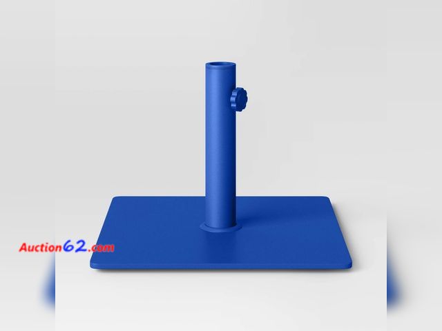 Lot 44-614p - 25lbs Steel Square Outdoor Patio Market Umbrella Bases Cobalt - Room Essentials™ Appears New, A basic inspection has been given to this item...