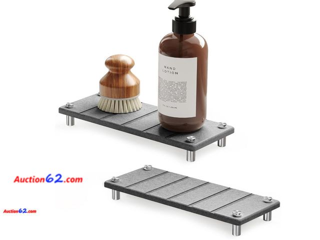 Lot 44-4021a - SpaceAid (2 Pack) Drying Sink Caddy, Instant Dry Water Absorbing Stone Tray Appears New, A basic inspection has been given to this item. Sol...