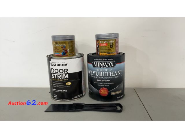 Lot 44-1615j - Rust-Oleum Door &amp; Trim Paint, Minwax Polyurethane, PC-Woody See All Photo's Not Tested E-Commerce Return, A basic inspection has been gi...