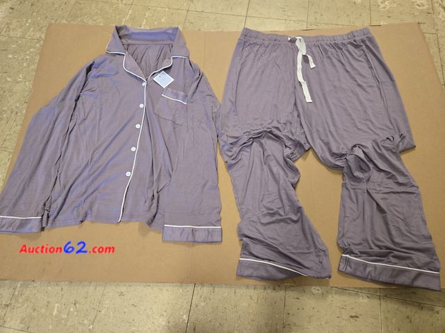 Lot 44-6613g - Size XXL Gepansis Pajamas Set Long Sleeve Womens Button Down Sleepwear Two Piece Nightwear Soft Pj Lounge Set Appears New, A basic inspectio...