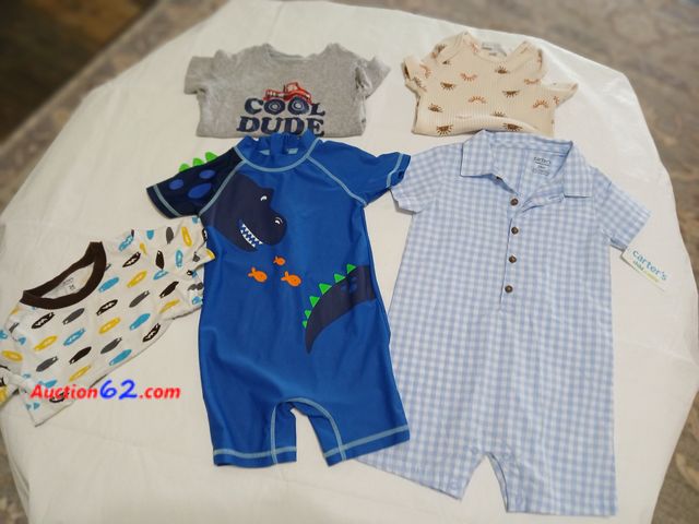 Lot 44-2105j - One new with tag boys 24 month outfit.  One new without tags 24 month swimsuit.  One new without tag 24 month oneies.  One gently used 24 mo...